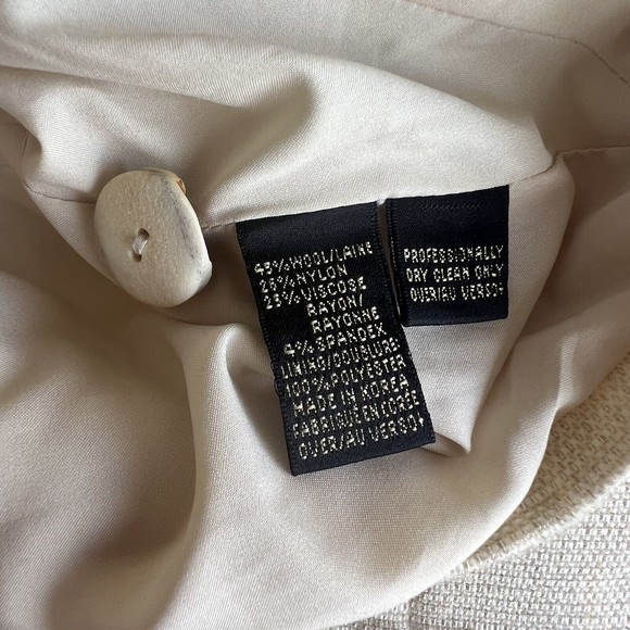 Dana Buchman Vintage Women's Blazer Size 12P Beige/Tan Lined Wool Blend - Picture 8 of 8